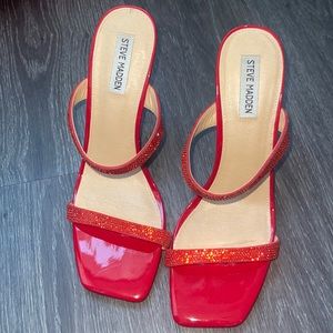 Steve Madden Red Rhinestone Heels